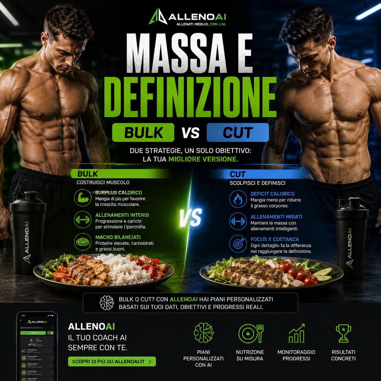 Massa e definizione: come funzionano bulk e cut