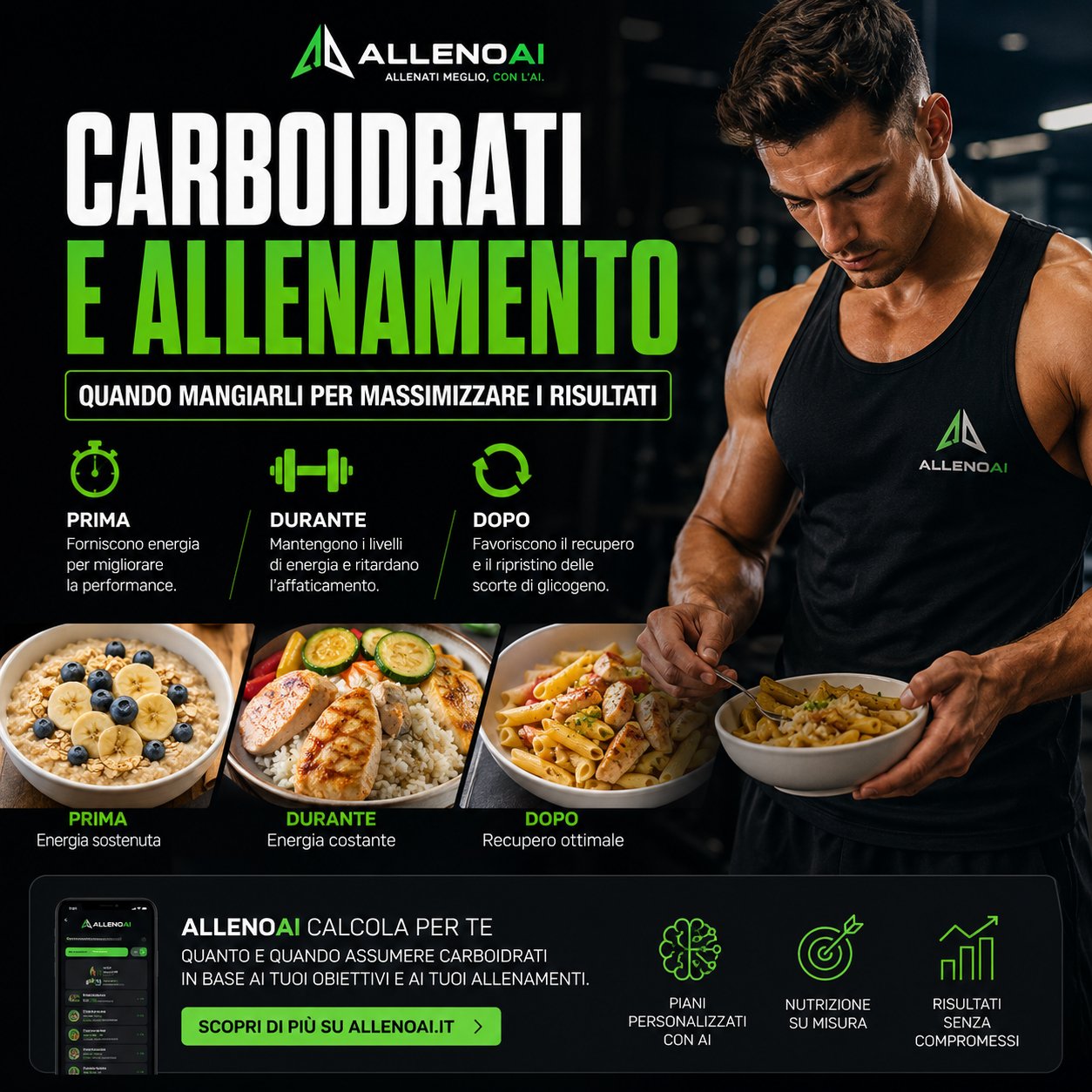 Carboidrati e allenamento: quando e quanti mangiarne