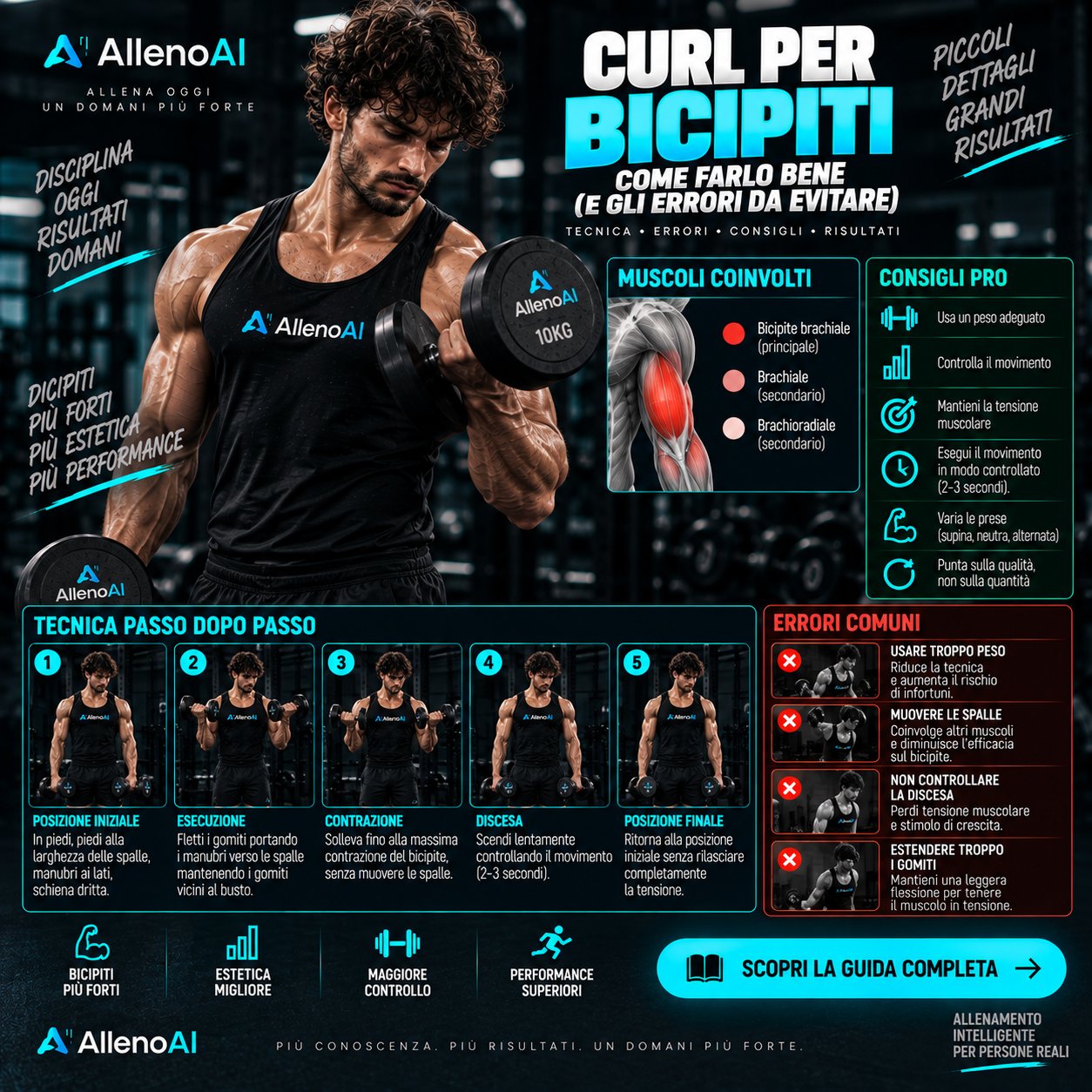 Curl per bicipiti: come farlo bene (e gli errori da evitare)