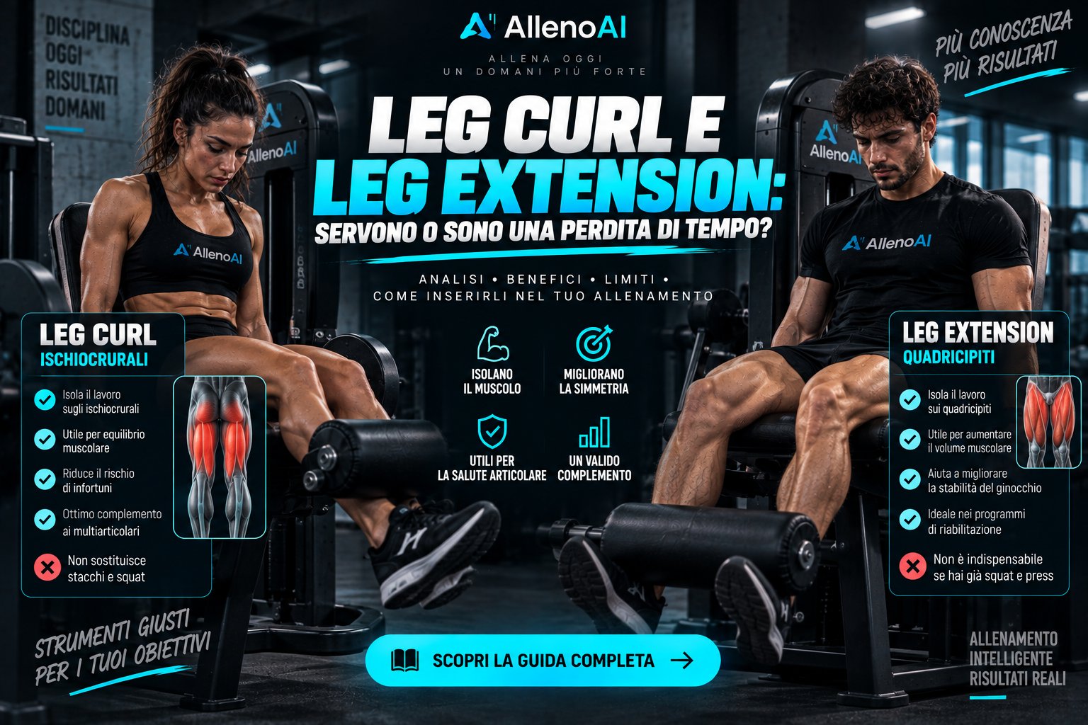Leg curl e leg extension: servono o sono una perdita di tempo?