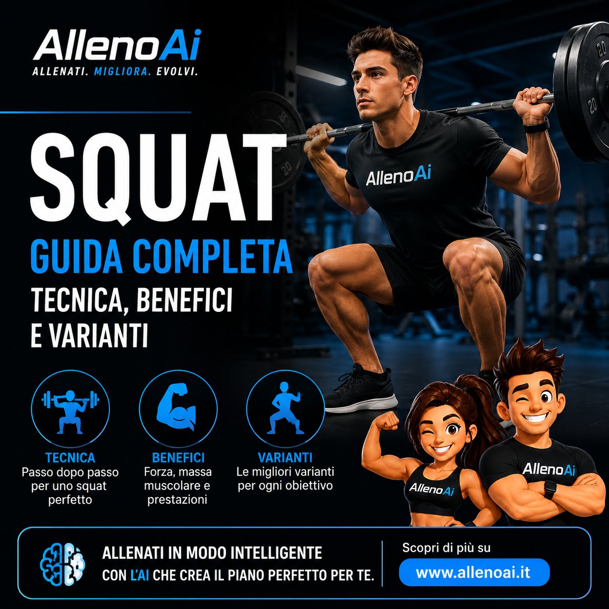 Squat: guida completa alla tecnica corretta