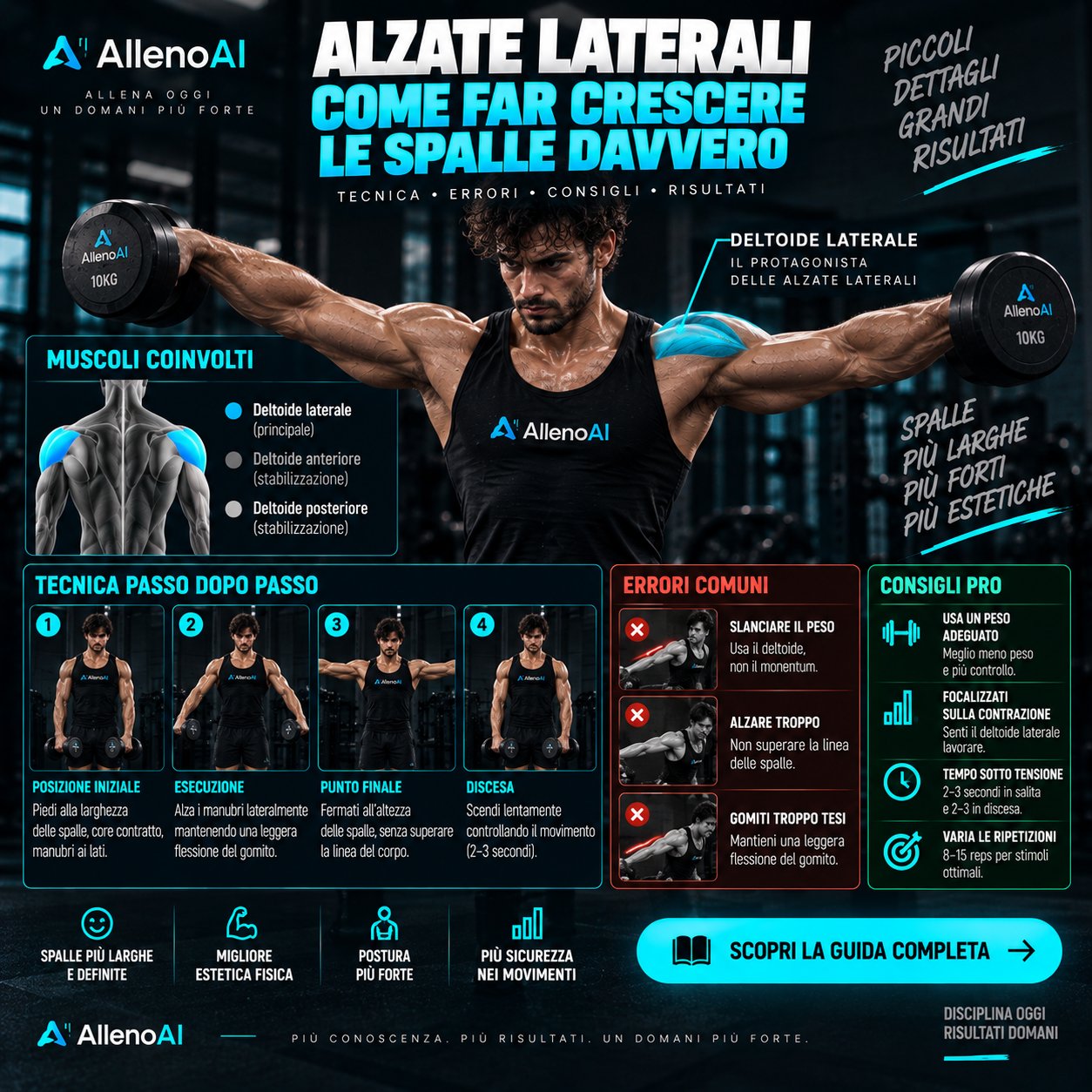 Alzate laterali: come far crescere le spalle davvero
