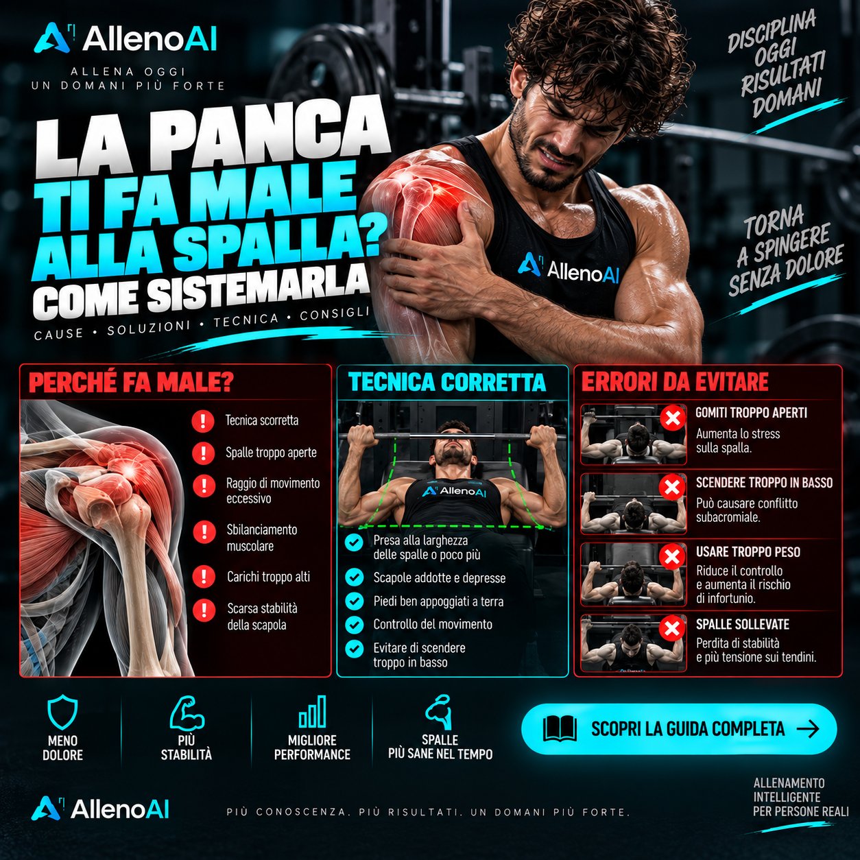 La panca ti fa male alla spalla: come sistemarla